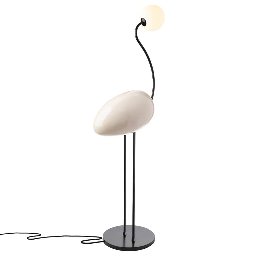 Fred brass and marble floor lamp by Viso, Vanilla with Blackened Brass