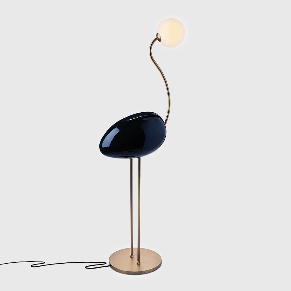 Fred brass and marble floor lamp by Viso