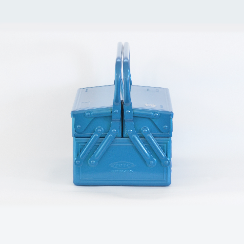 Toyo Steel GL-350 Three-Level Cantilever Toolbox, Blue – side view