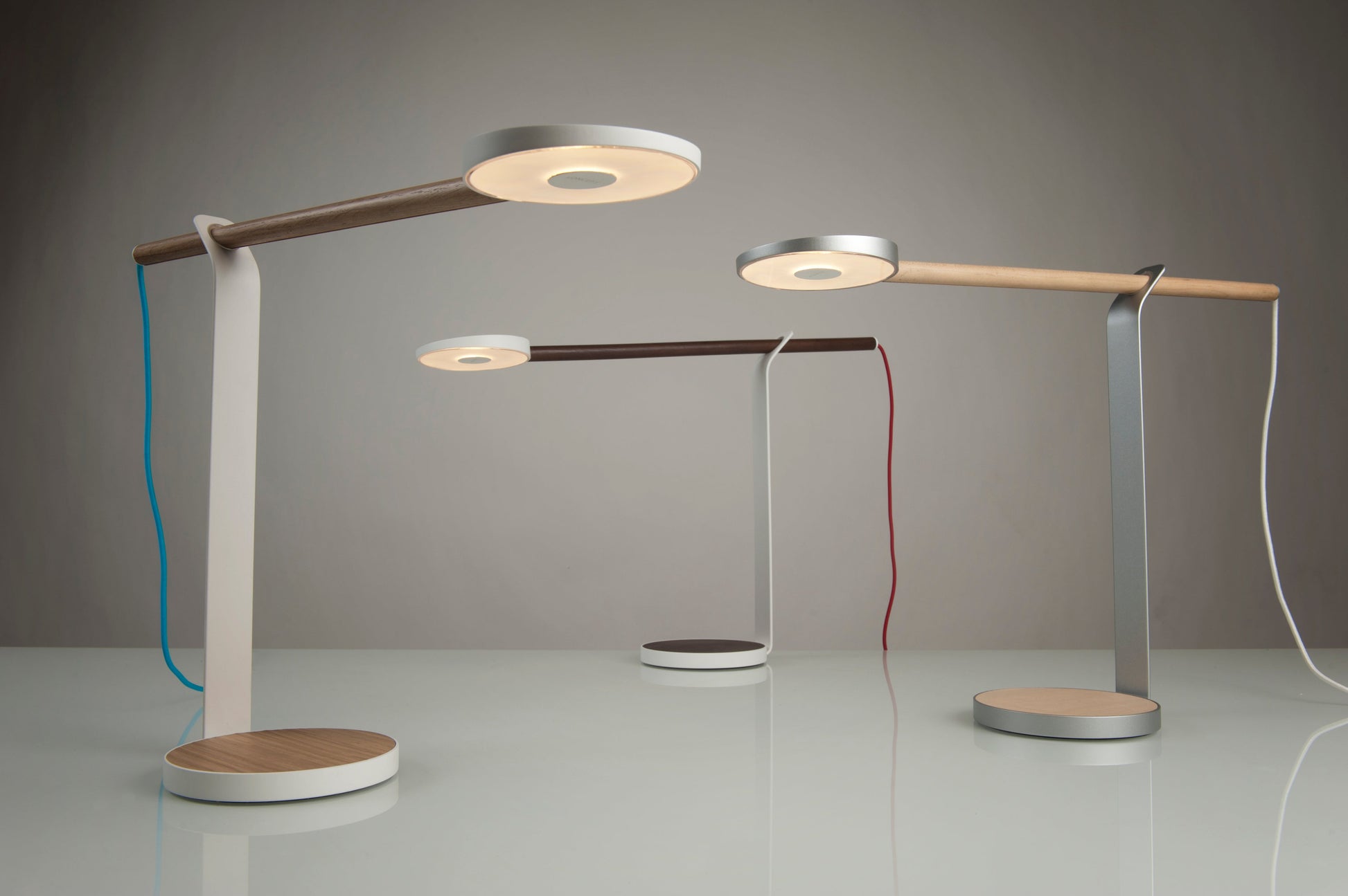 Gravy Desk Lamp White Oak Matte White Warm Light Gr1 W Wob Mwt Dsk by Koncept Inc