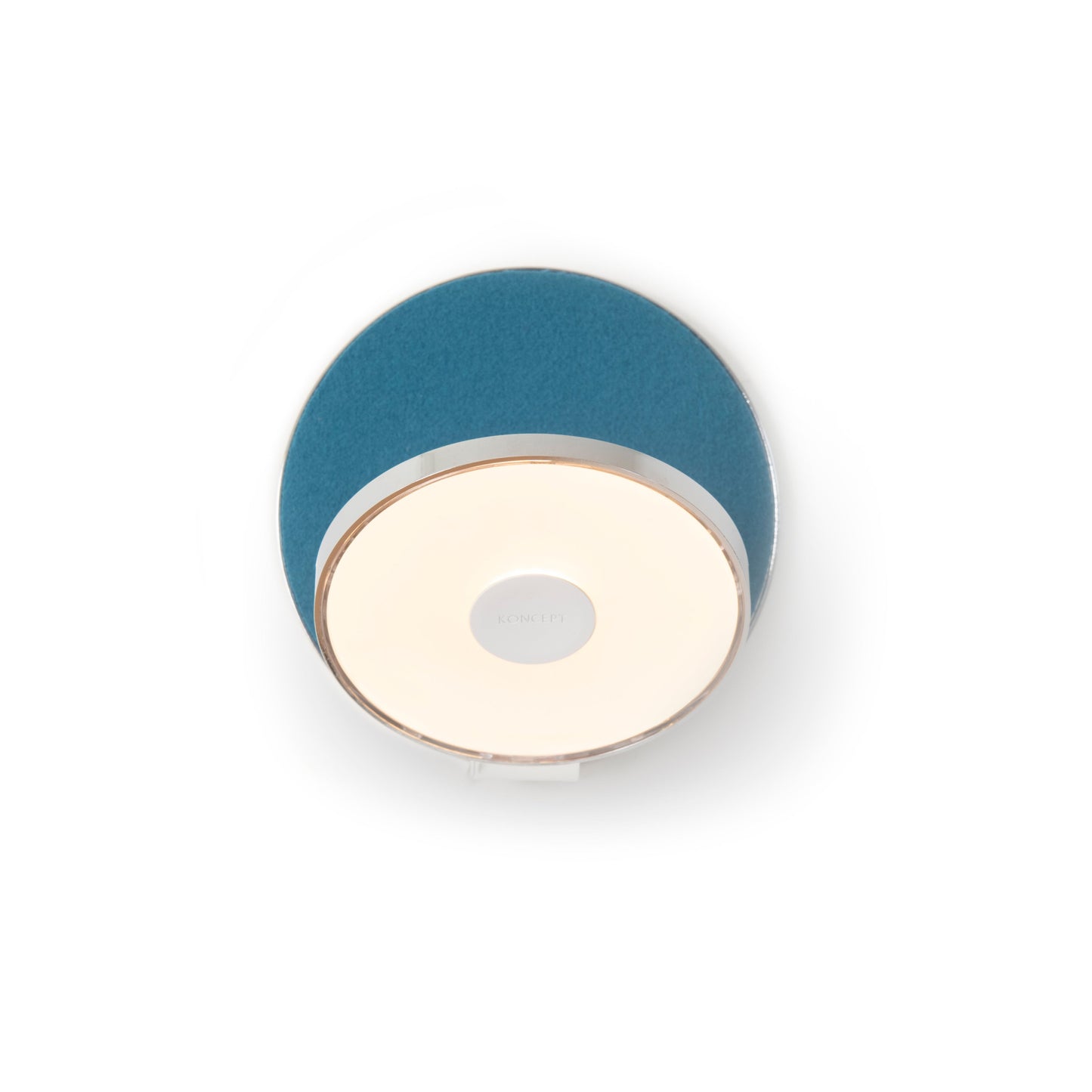 Gravy Wall Sconce Chrome Body Azure Felt Plates Hardwire Grw S Crm Azf Hw by Koncept Inc