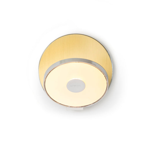 Gravy Wall Sconce Chrome Body Brass Plates Hardwire Grw S Crm Brs Hw by Koncept Inc