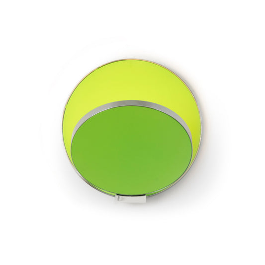 Gravy Wall Sconce Chrome Body Matte Green Plates Hardwire Grw S Crm Mgn Hw by Koncept Inc