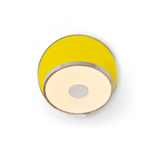 Gravy Wall Sconce Chrome Body Matte Yellow Plates Hardwire Grw S Crm Myw Hw by Koncept Inc