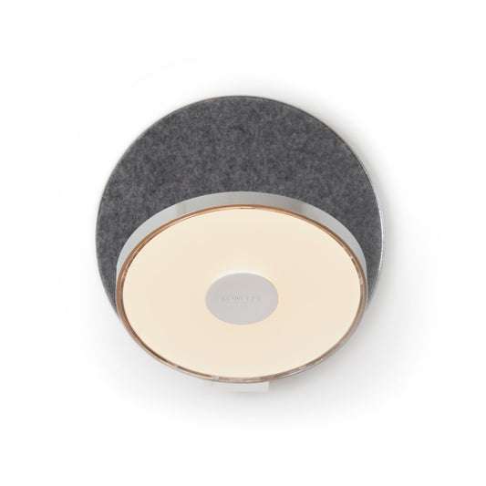 Gravy Wall Sconce Chrome Body Oxford Felt Plates Plug In Grw S Crm Oxf Pi by Koncept Inc