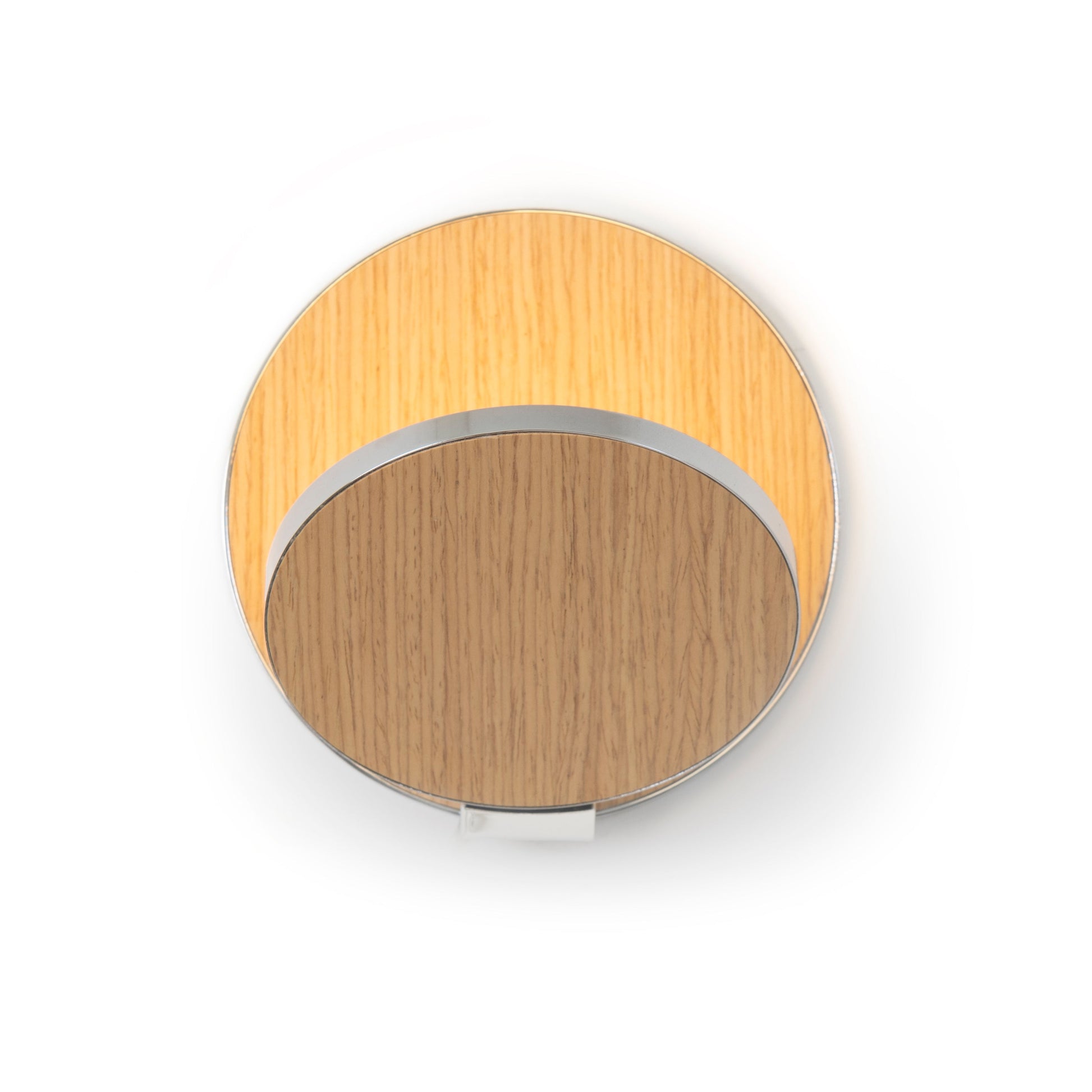 Gravy Wall Sconce Chrome Body White Oak Plates Plug In Grw S Crm Wok Pi by Koncept Inc