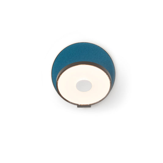 Gravy Wall Sconce Metallic Black Body Azure Felt Plates Hardwire Grw S Mbk Azf Hw by Koncept Inc