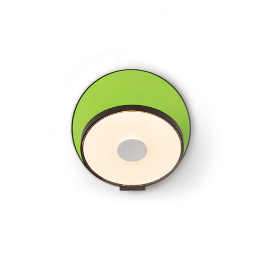Gravy Wall Sconce Metallic Black Body Matte Green Plates Hardwire Grw S Mbk Mgn Hw by Koncept Inc