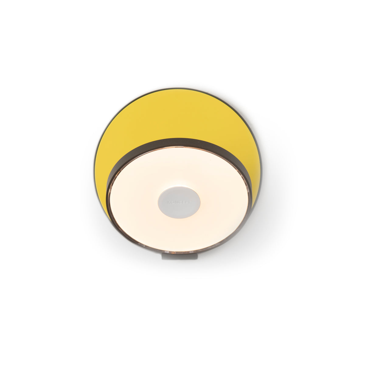 Koncept Gravy LED Wall Sconce, Metallic Black, Matte Yellow, Hardwire (GRW-S-MBK-MYW-HW)