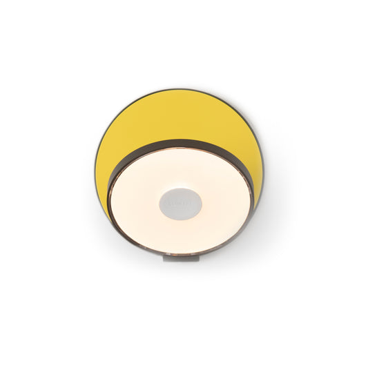 Gravy Wall Sconce Metallic Black Body Matte Yellow Plates Plug In Grw S Mbk Myw Pi by Koncept Inc