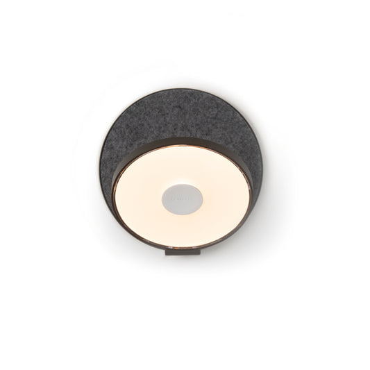Gravy Wall Sconce Metallic Black Body Oxford Felt Plates Hardwire Grw S Mbk Oxf Hw by Koncept Inc