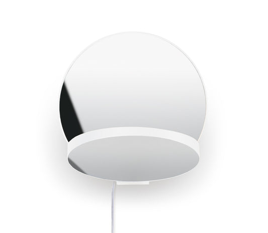 Gravy Wall Sconce Matte White Body Chrome Plates Plug In Grw S Mwt Crm Pi by Koncept Inc