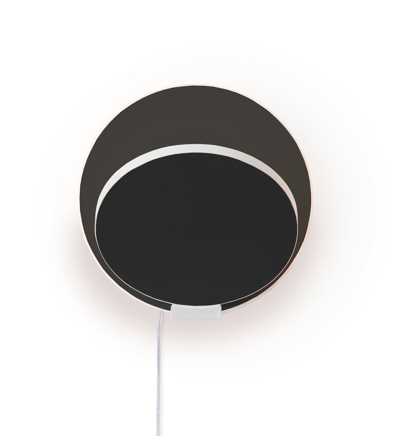 Gravy Wall Sconce Matte White Body Metallic Black Plates Plug In Grw S Mwt Mbk Pi by Koncept Inc