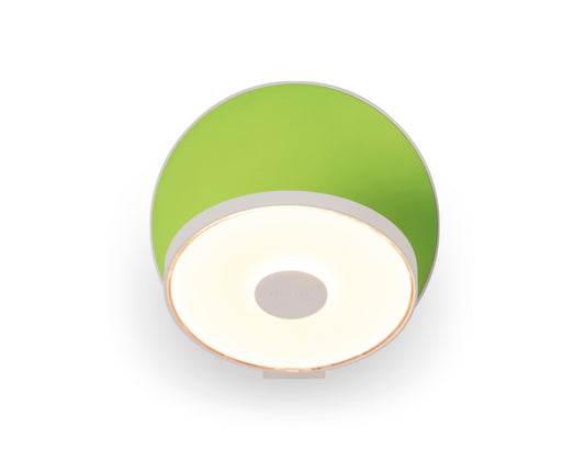 Gravy Wall Sconce Matte White Body Matte Green Plates Plug In Grw S Mwt Mgn Pi by Koncept Inc