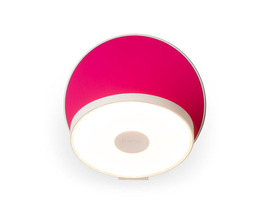 Gravy Wall Sconce Matte White Body Matte Hot Pink Plates Plug In Grw S Mwt Mhp Pi by Koncept Inc