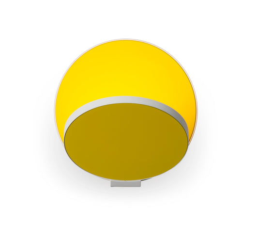 Gravy Wall Sconce Matte White Body Matte Yellow Plates Hardwire Grw S Mwt Myw Hw by Koncept Inc