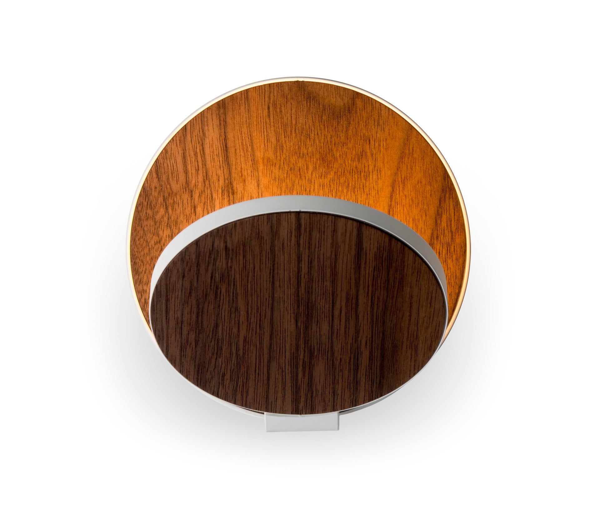 Gravy Wall Sconce Matte White Body Oiled Walnut Plates Hardwire Grw S Mwt Owt Hw by Koncept Inc