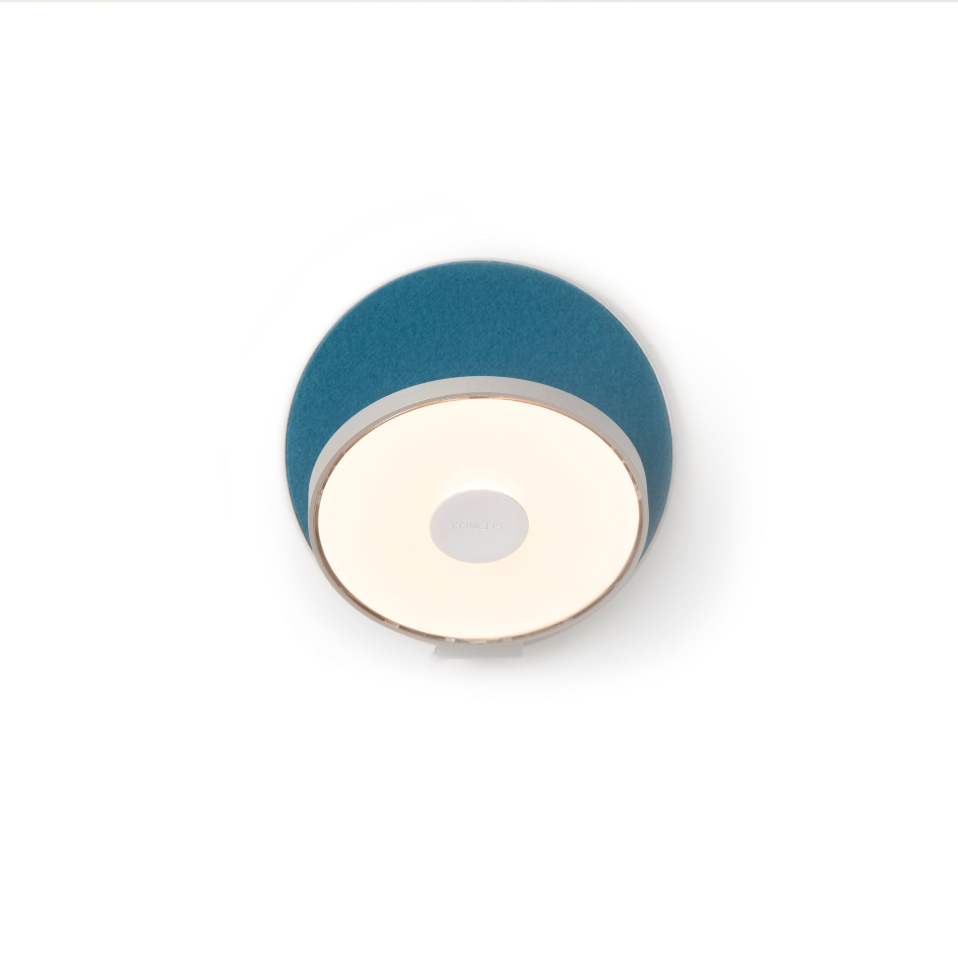 Gravy Wall Sconce Silver Body Azure Felt Plates Hardwire Grw S Sil Azf Hw by Koncept Inc