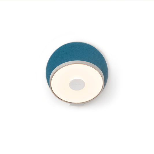 Gravy Wall Sconce Silver Body Azure Felt Plates Hardwire Grw S Sil Azf Hw by Koncept Inc