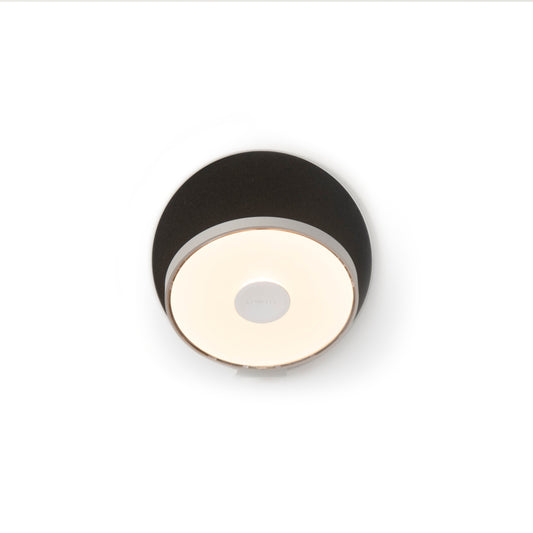 Gravy Wall Sconce Silver Body Metallic Black Plates Hardwire Grw S Sil Mbk Hw by Koncept Inc