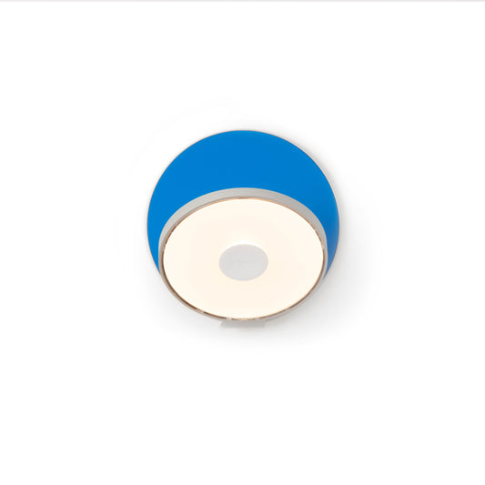 Gravy Wall Sconce Silver Body Matte Blue Plates Hardwire Grw S Sil Mbl Hw by Koncept Inc