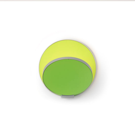 Gravy Wall Sconce Silver Body Matte Green Plates Hardwire Grw S Sil Mgn Hw by Koncept Inc