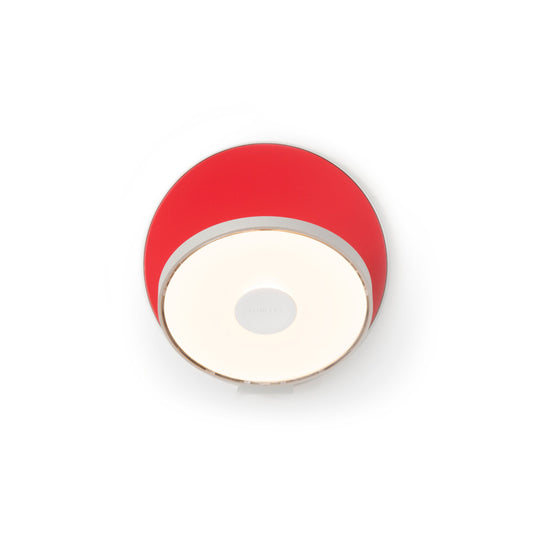 Gravy Wall Sconce Silver Body Matte Red Plates Plug In Grw S Sil Mrd Pi by Koncept Inc