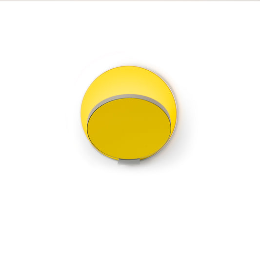 Gravy Wall Sconce Silver Body Matte Yellow Plates Hardwire Grw S Sil Myw Hw by Koncept Inc