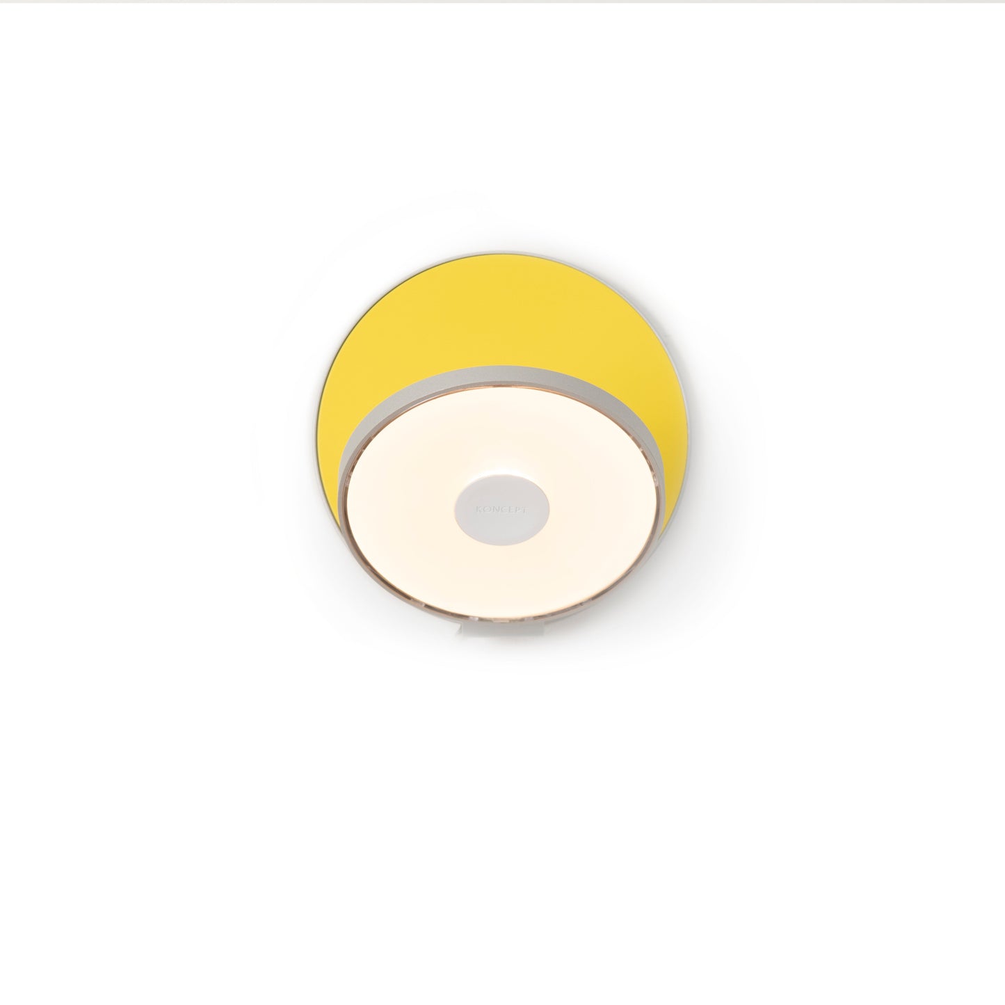 Gravy Wall Sconce Silver Body Matte Yellow Plates Plug In Grw S Sil Myw Pi by Koncept Inc