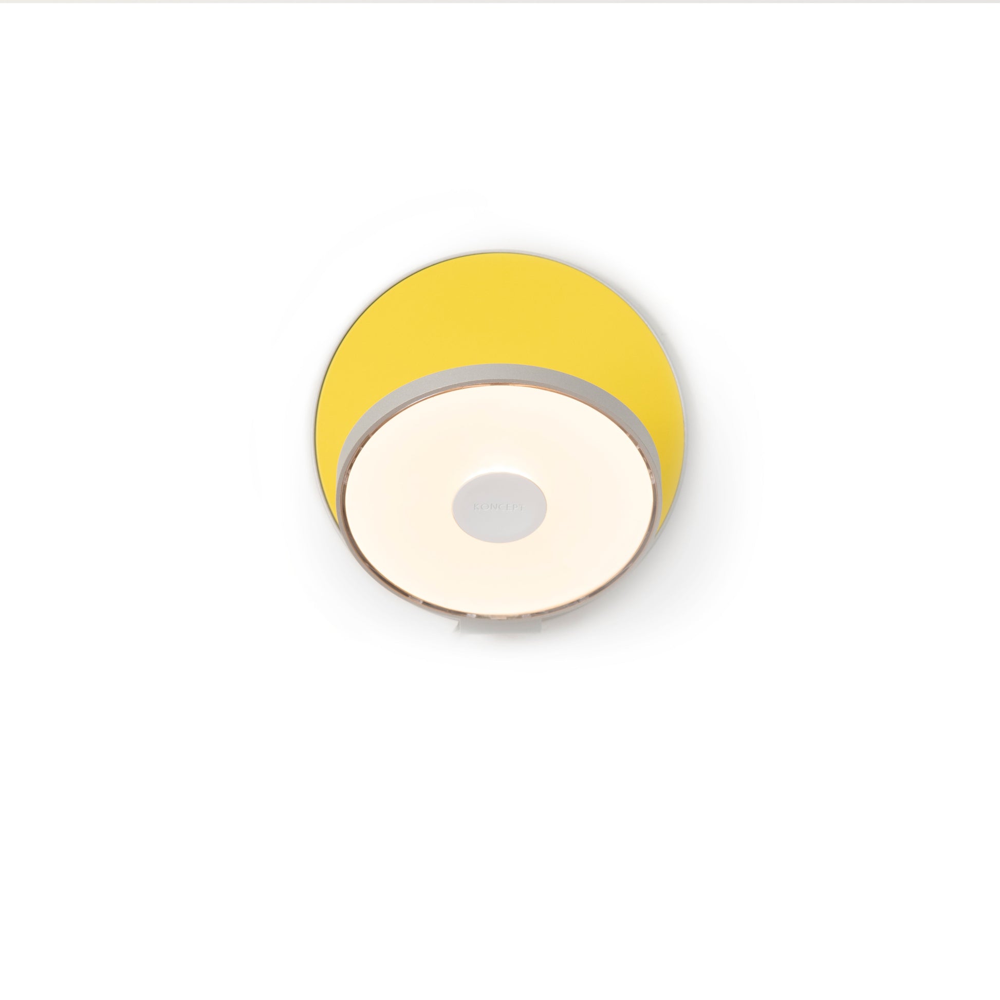 Gravy Wall Sconce Silver Body Matte Yellow Plates Plug In Grw S Sil Myw Pi by Koncept Inc