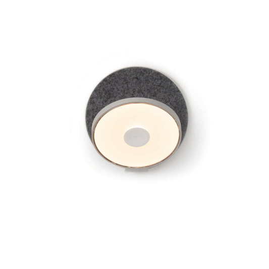 Gravy Wall Sconce Silver Body Oxford Felt Plates Hardwire Grw S Sil Oxf Hw by Koncept Inc