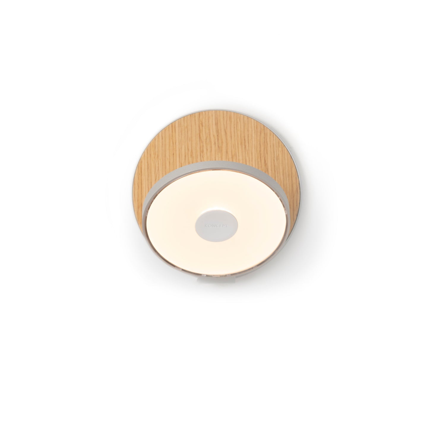 Gravy Wall Sconce Silver Body White Oak Plates Hardwire Grw S Sil Wok Hw by Koncept Inc