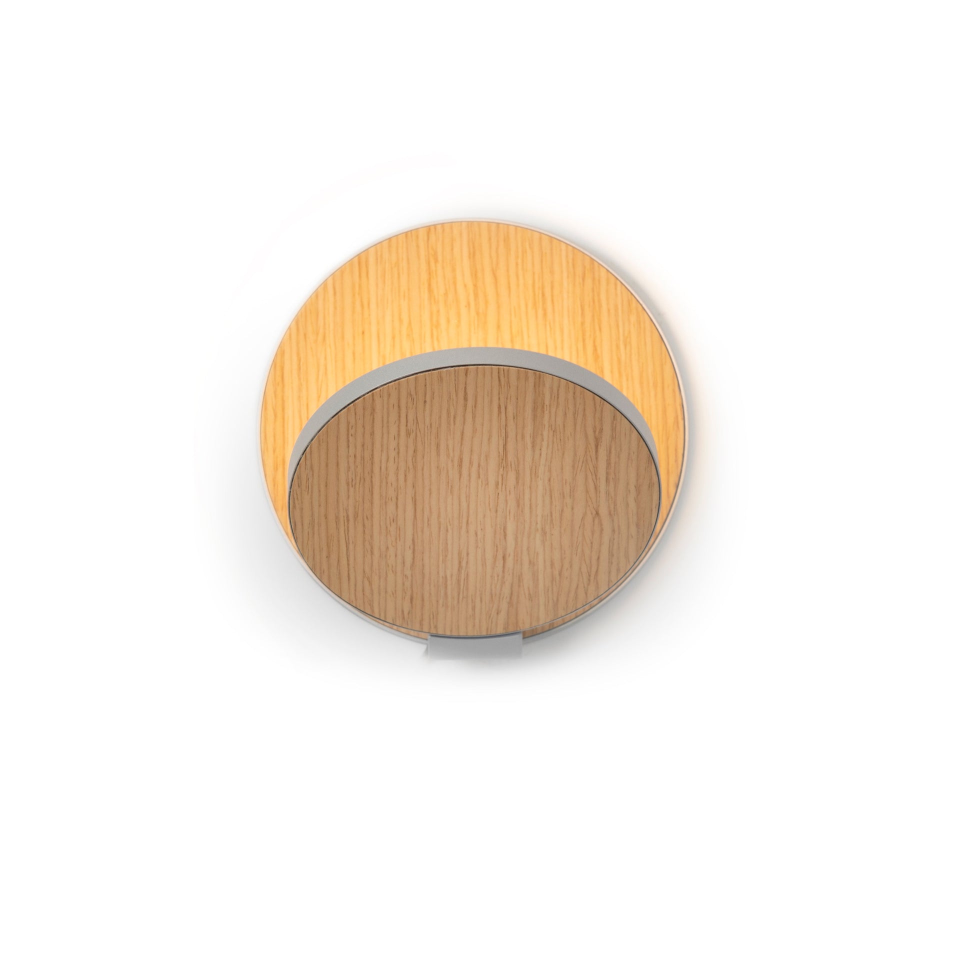Gravy Wall Sconce Silver Body White Oak Plates Hardwire Grw S Sil Wok Hw by Koncept Inc