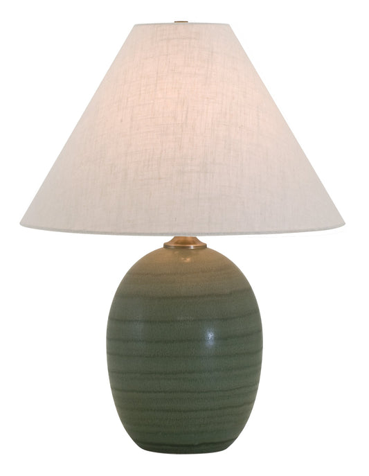 House of Troy Scatchard 22.5" Stoneware Table Lamp, Style GS140 in Green Matte