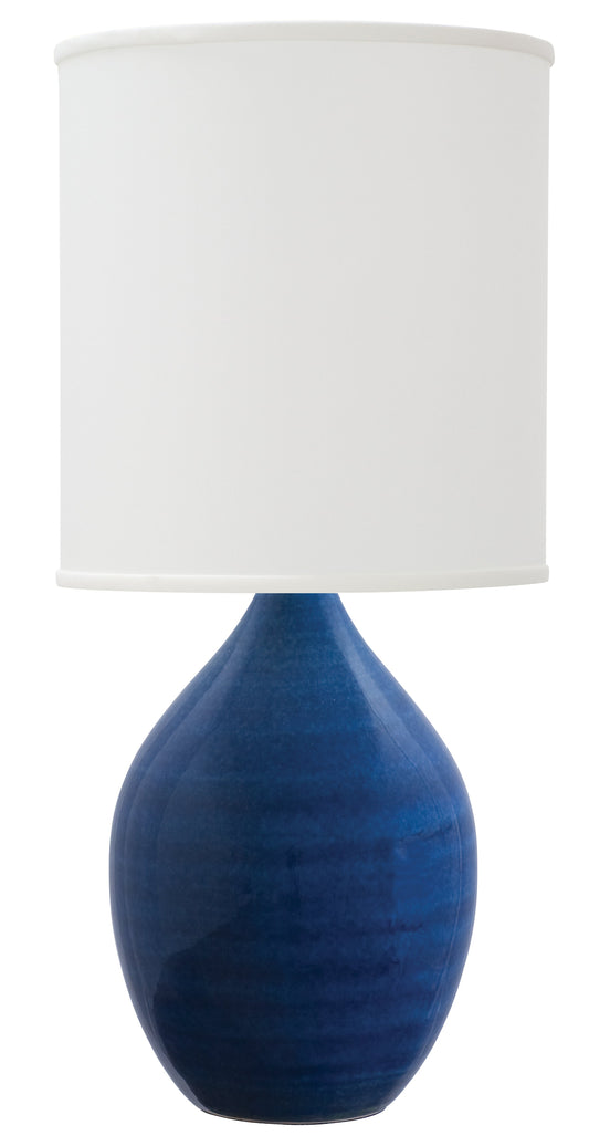 House of Troy Scatchard 30" Stoneware Table Lamp in Blue Gloss