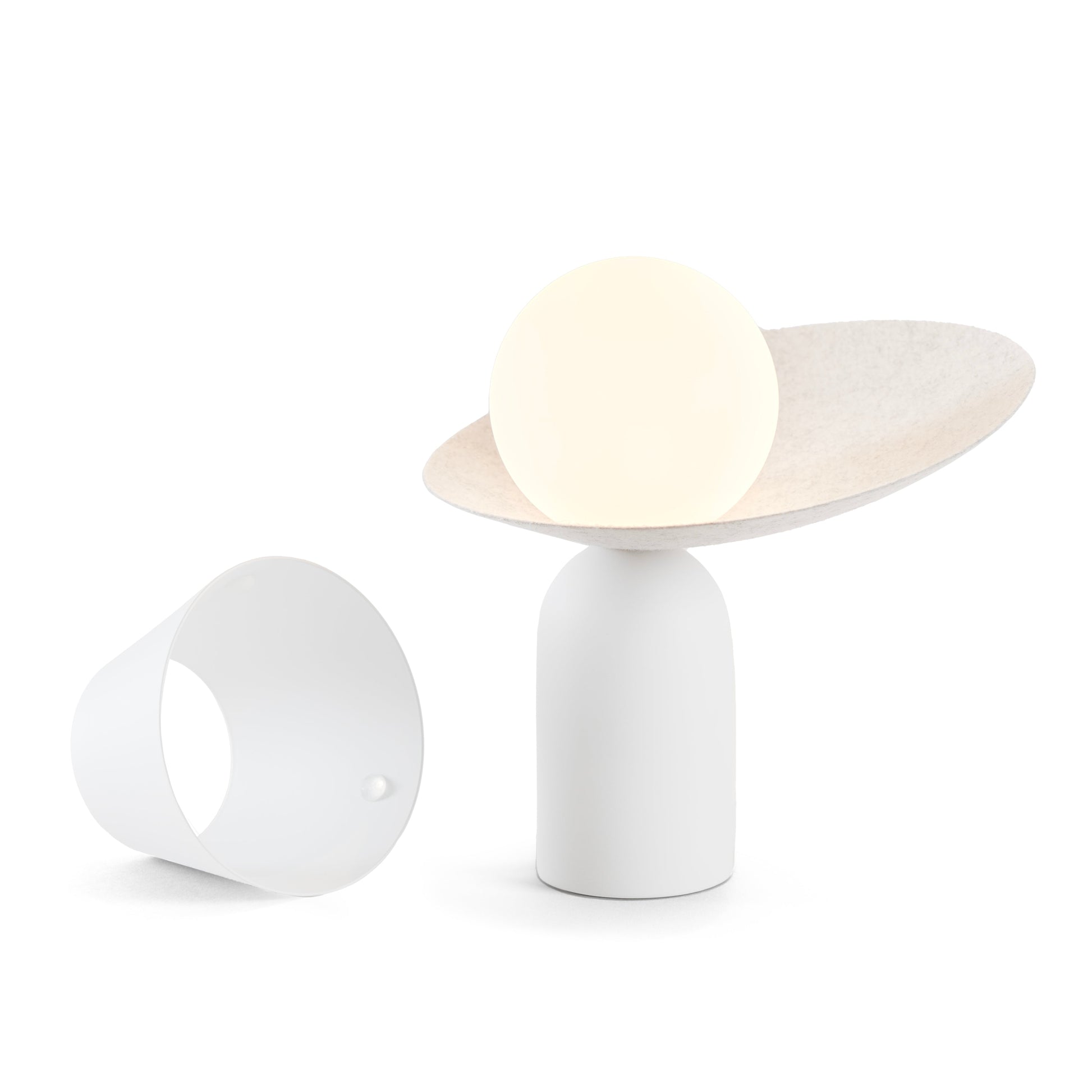 Guy Led Lantern Shade Matte White Felt Cape Light Marble Guy Mwt Cltm by Koncept Inc