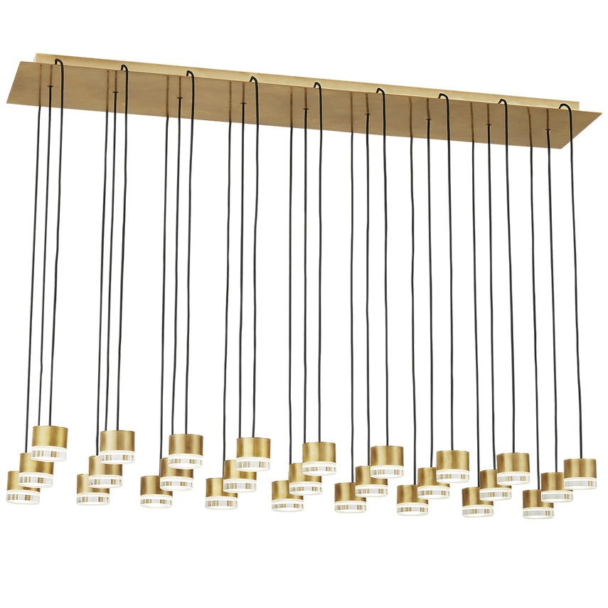 Gable 27 Light LED Chandelier Brass Crystal Suspension by Visual & Comfort & Co