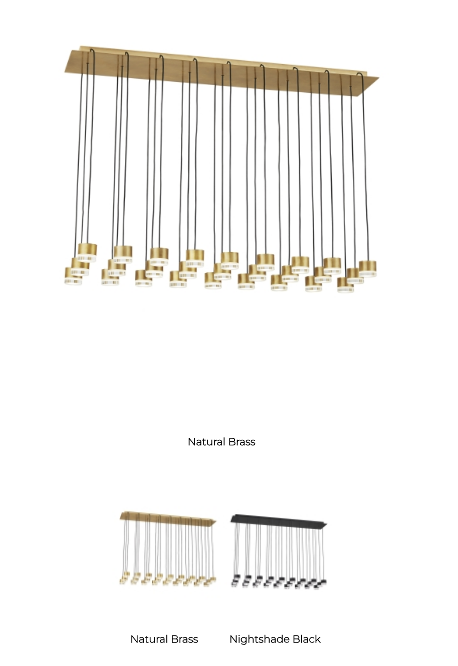 Gable 27 Light LED Chandelier Brass Crystal Suspension by Visual & Comfort & Co