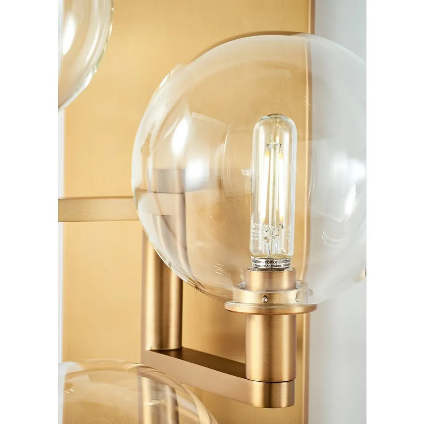Gambit 3 Light Wall Sconce Clear Glass by Visual & Comfort & Co