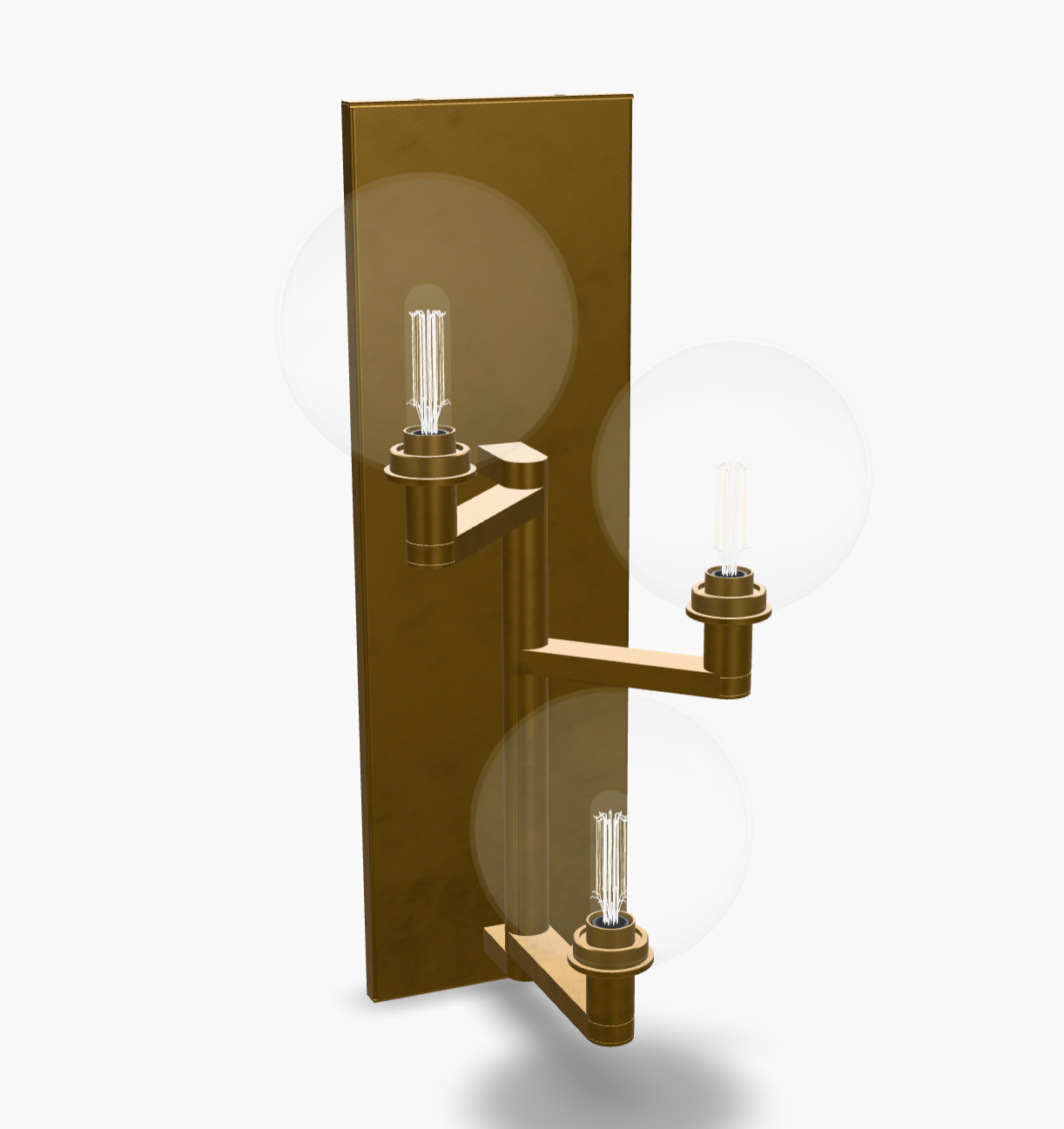 Gambit 3 Light Wall Sconce Clear Glass by Visual & Comfort & Co
