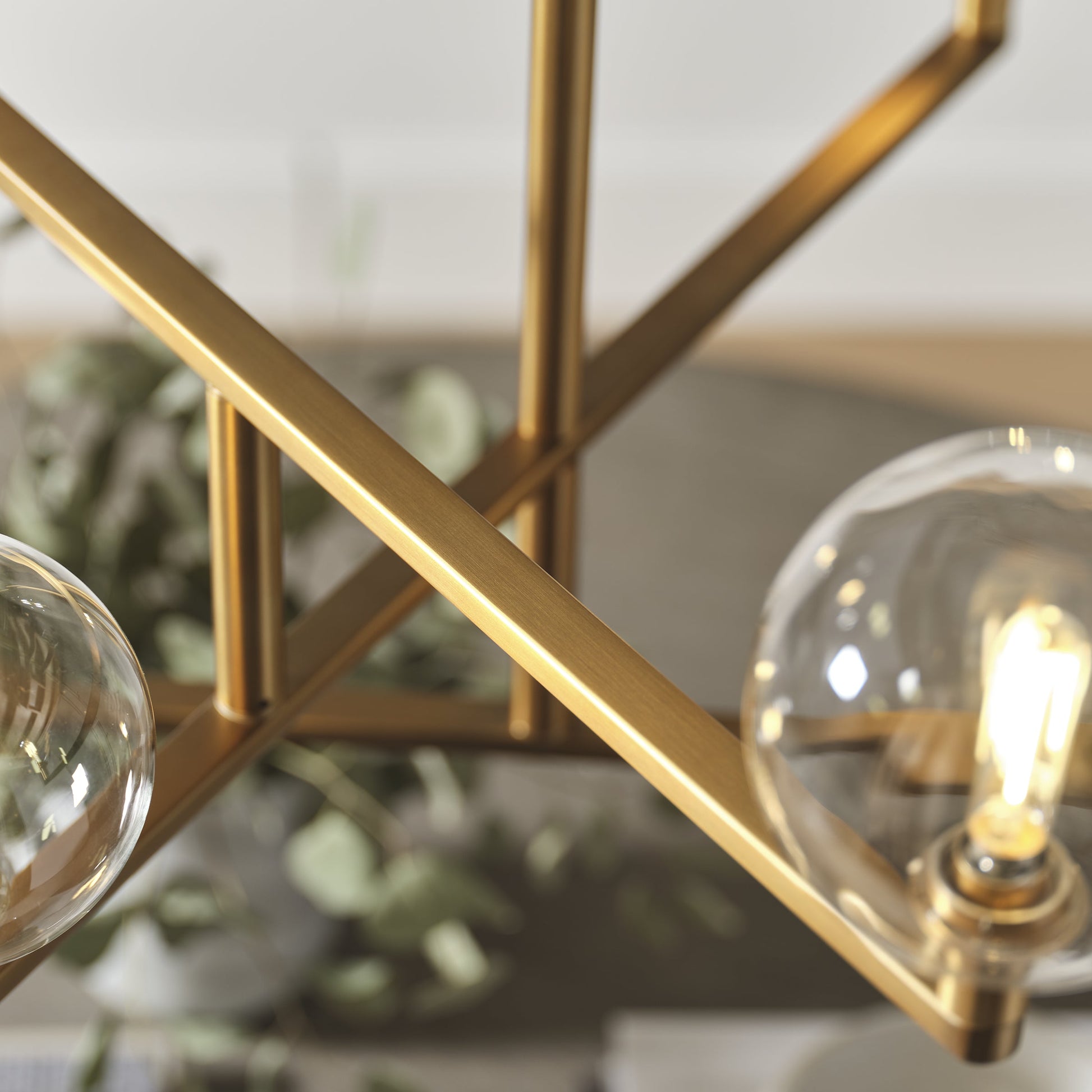 Gambit 8 Light Aged Brass Layered Glass Chandelier by Visual & Comfort & Co