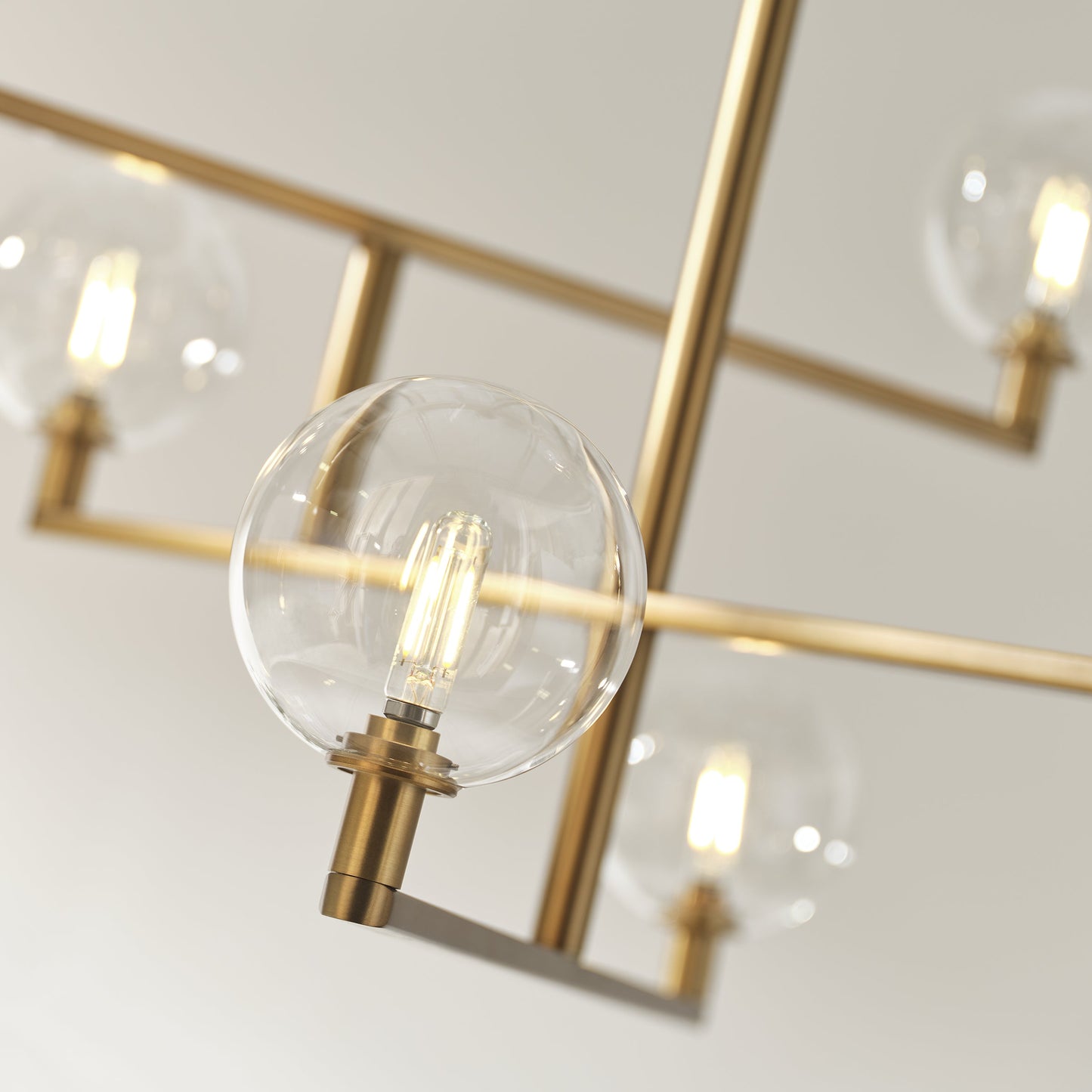 Gambit 8 Light Aged Brass Layered Glass Chandelier by Visual & Comfort & Co