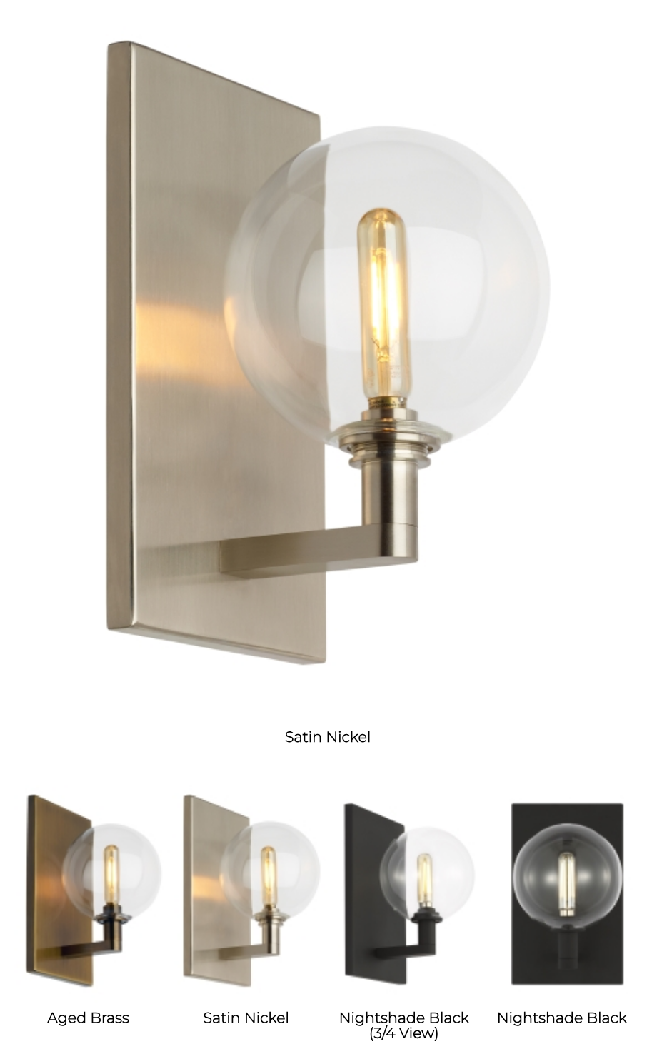 Led Glass Globe Wall Sconce Gambit by Visual & Comfort & Co