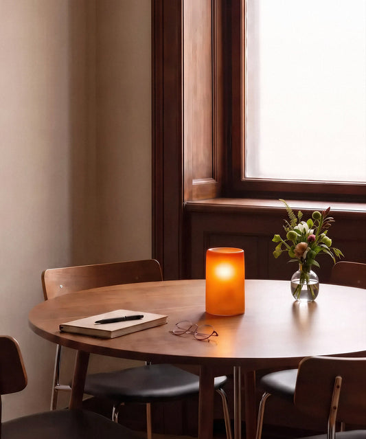 NEOZ Gem Round cordless table lamp, styled setting 1 (photo 1)