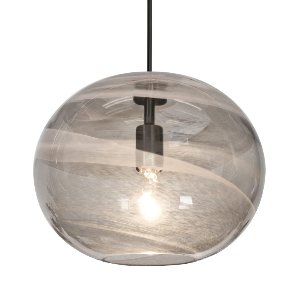 Handcrafted Vapor Smoke glass shade designed for contemporary pendant light fixtures