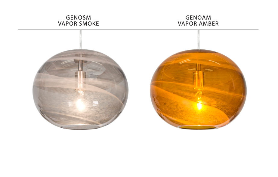 Geno pendant light with European glass shade and contemporary design