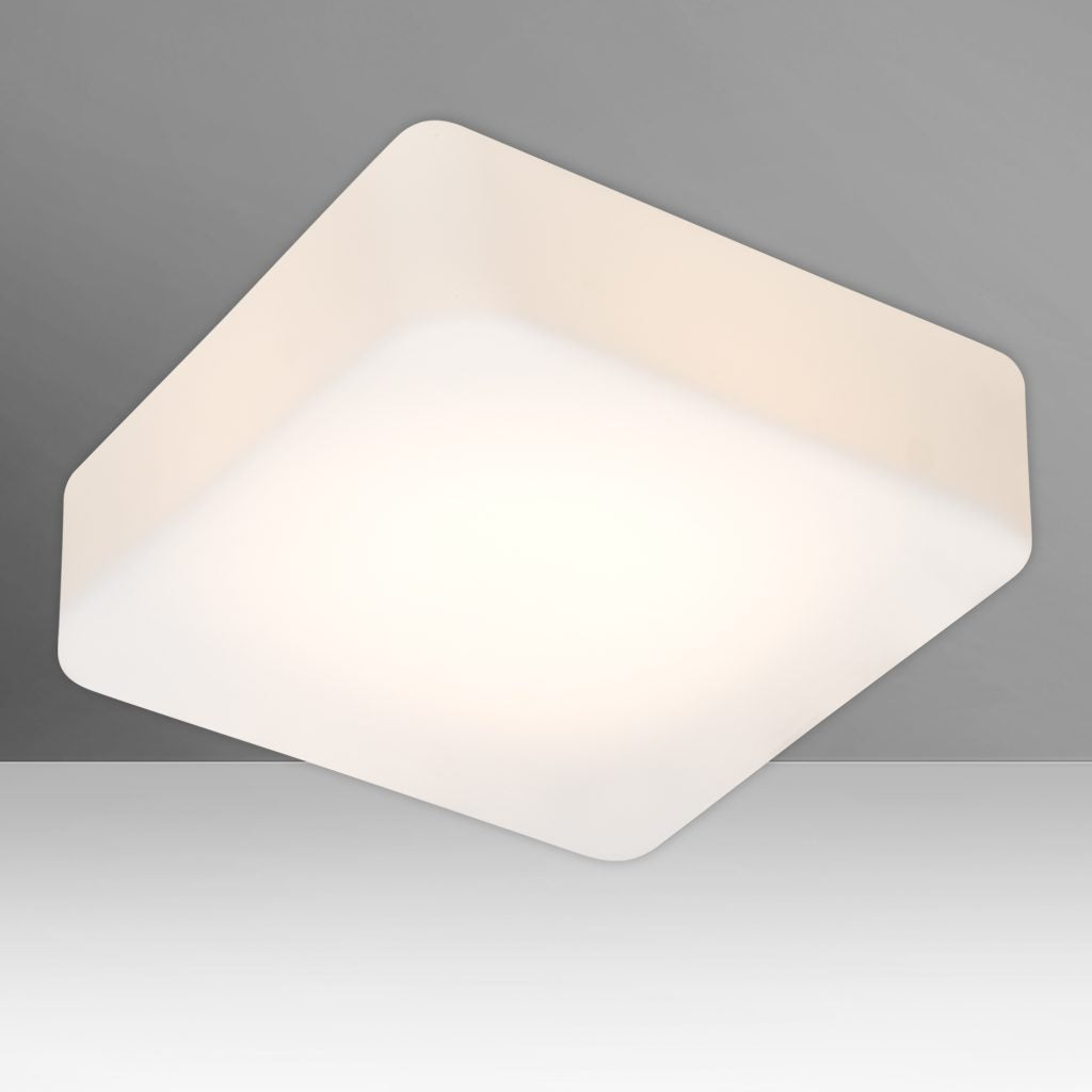 Besa Lighting Geo flush mount with white finish and soft LED illumination