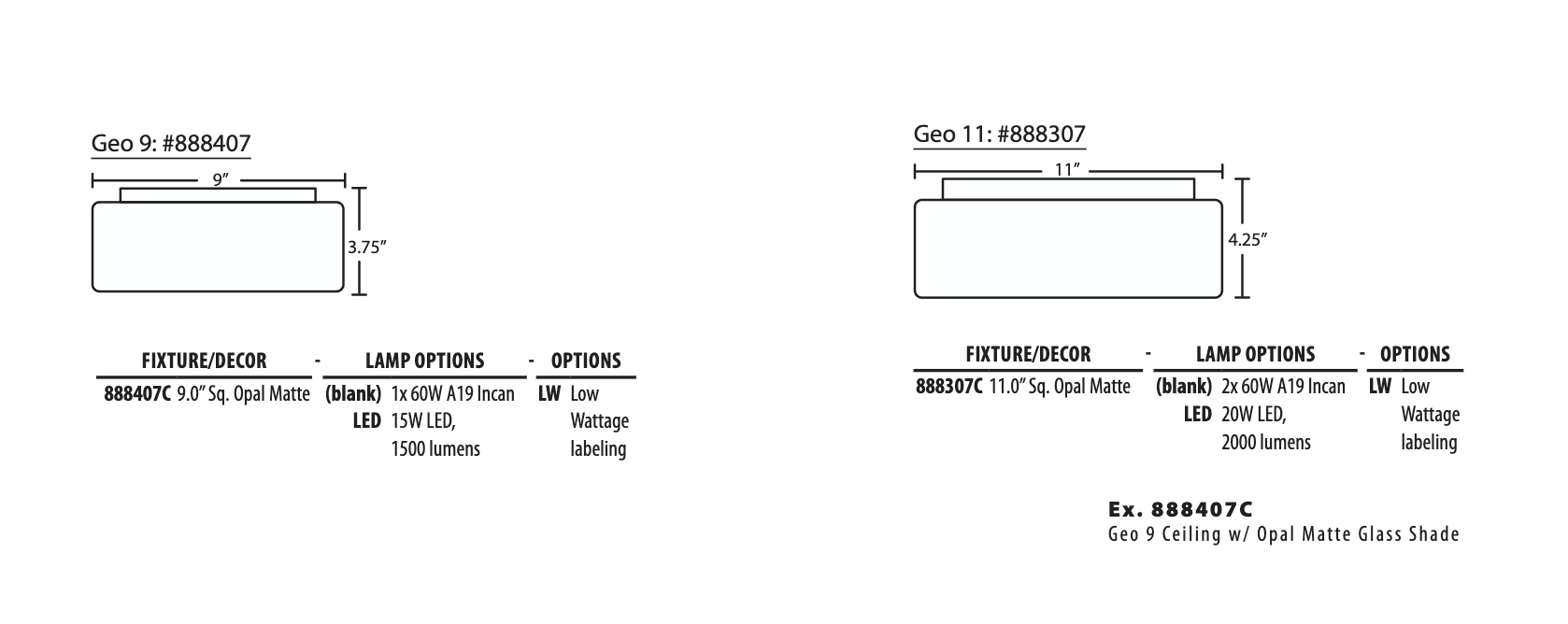 Besa Geo modern ceiling light for bedroom, office, and hotel spaces line drawings