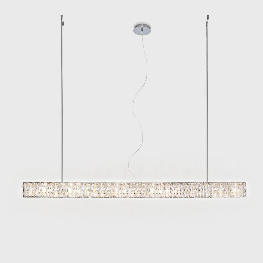 Gia Linear linear crystal suspension light by Viso, 48 in
