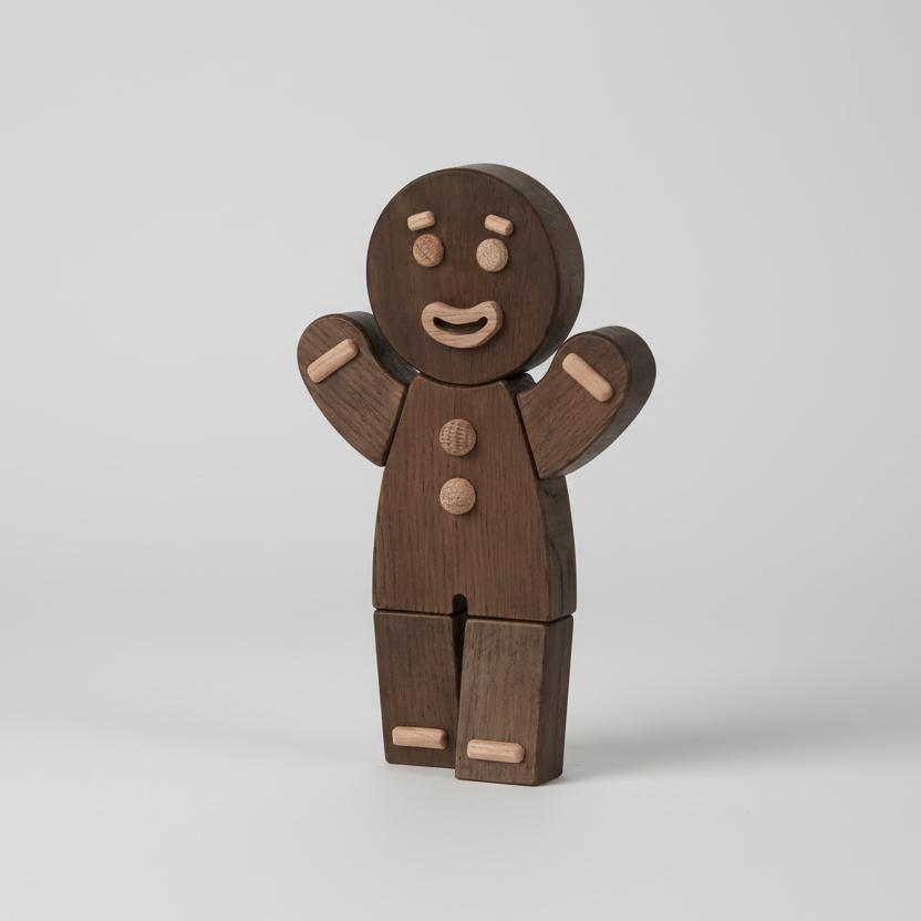 Boyhood Gingerbread Man wooden figure in smoked oak, Large (image 2)